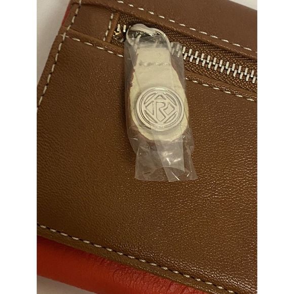 RELIC‎ Boho Style Faux Leather Brown Orange Checkbook Wallet Slots NWT - Picture 10 of 13
